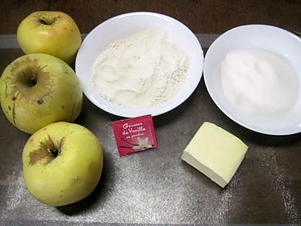 recette Crumble aux pommes et amandes effilées.