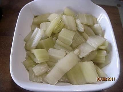 recette Blettes à la sauce tomates cuisinées et gratinées.