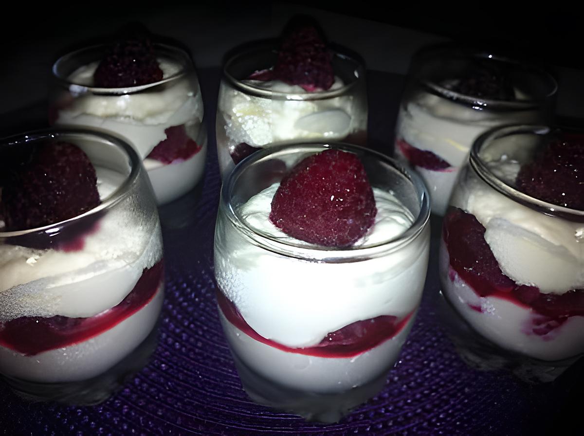 recette Verrine crème de mascarpone et  framboises