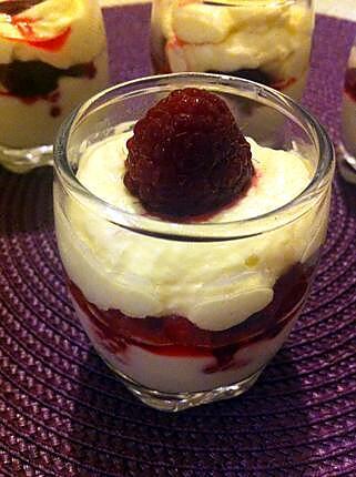 recette Verrine crème de mascarpone et  framboises