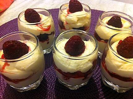 recette Verrine crème de mascarpone et  framboises