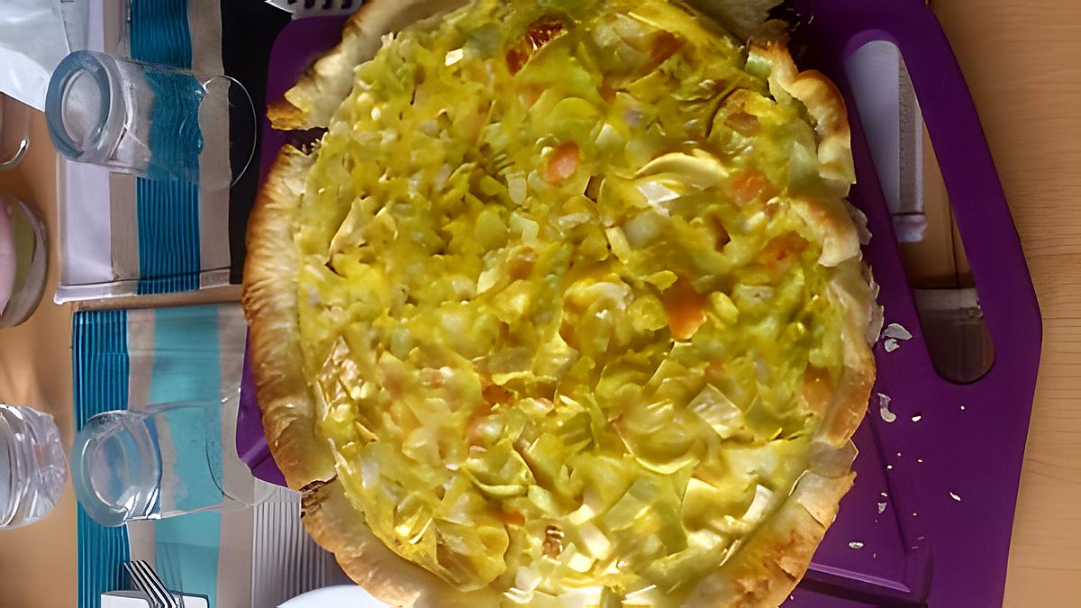 recette tarte salée chèvre-saumon fumé et poireaux