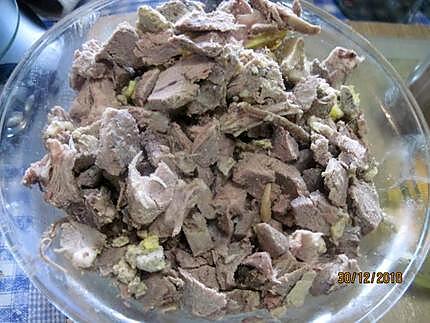 recette Pâté de viande d'agneau et champignons pleurotes.