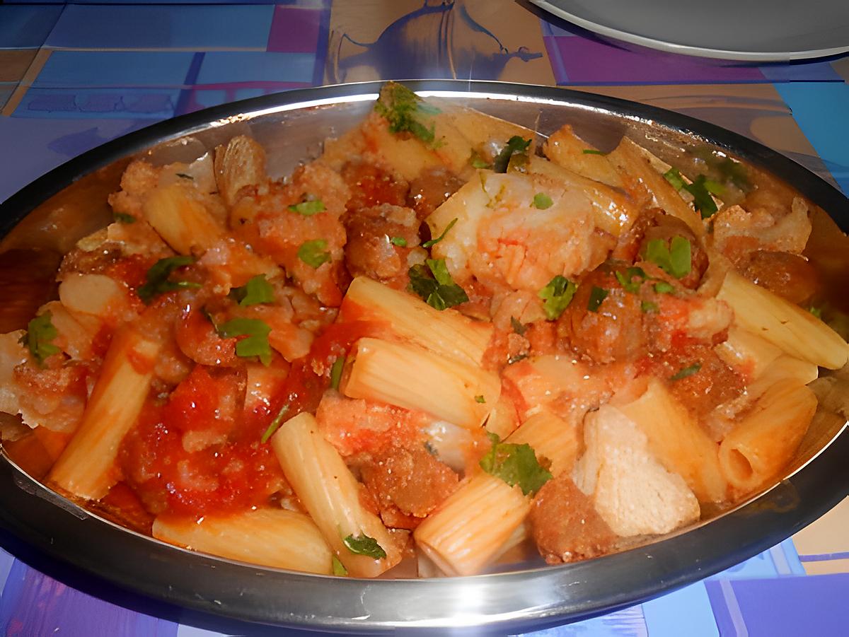 recette TORTIGLIONI  SALSICCIA  ET CHOU FLEUR