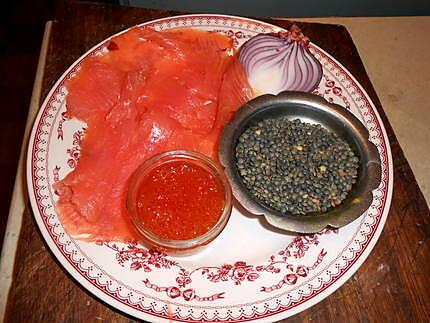 recette Verrine de lentilles et saumon fumé