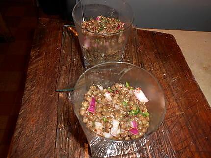 recette Verrine de lentilles et saumon fumé