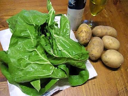 recette Soupe aux feuilles de blettes  et pommes de terre au micro-ondes.