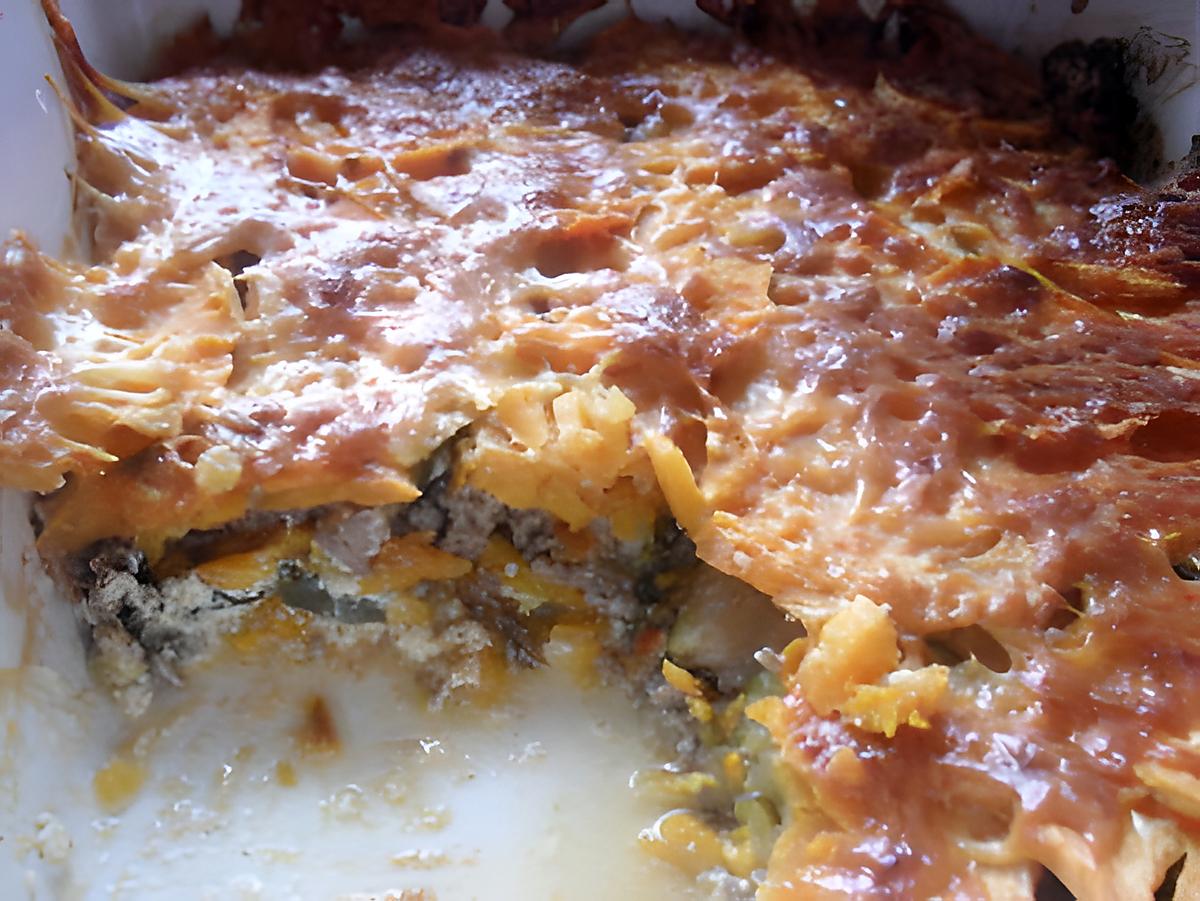 recette Gratin de patates douces, courgettes et viande hachée