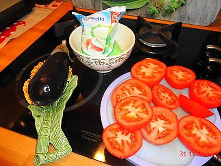 recette tomates aubergines mozzarella