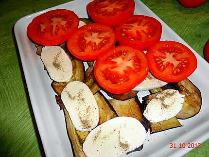 recette tomates aubergines mozzarella