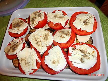 recette tomates aubergines mozzarella
