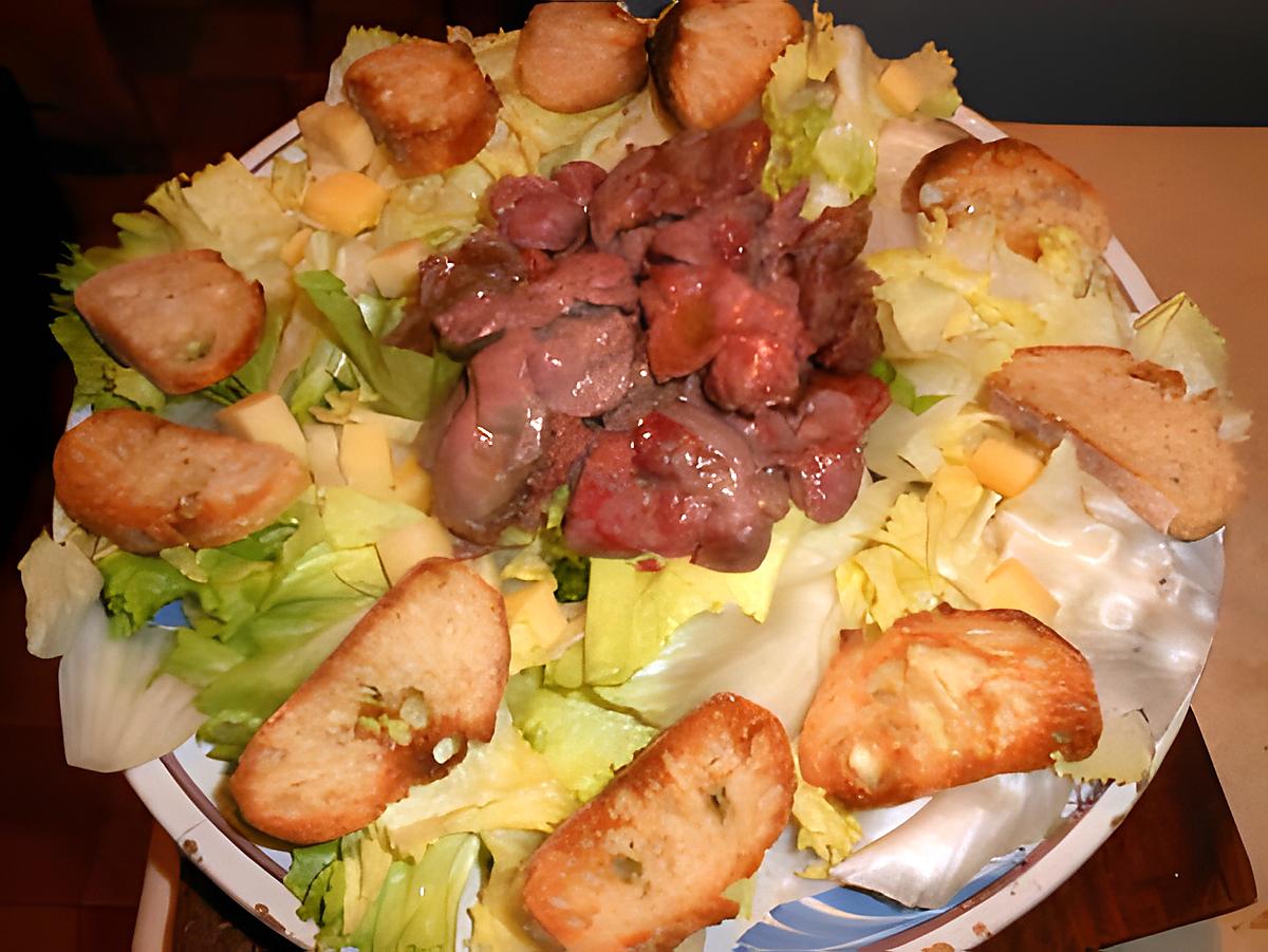 recette Scarole aux gesiers confits,comté et croutons