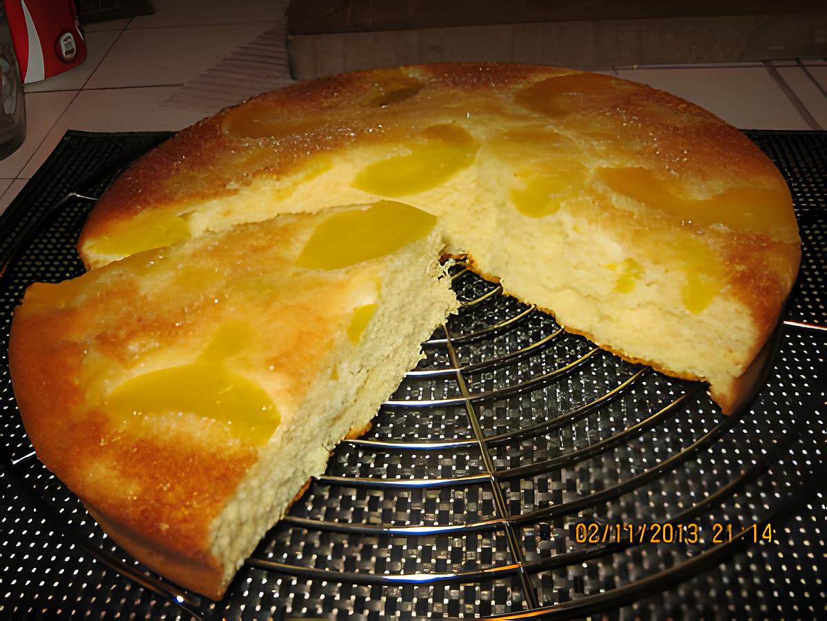 recette Gâteau aux pêches rapide