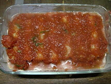 recette Gratin de cannellonis à la viande et sauce tomates.