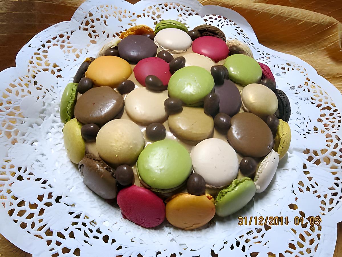 recette Gâteau aux macarons chocolaté, crème au beurre.