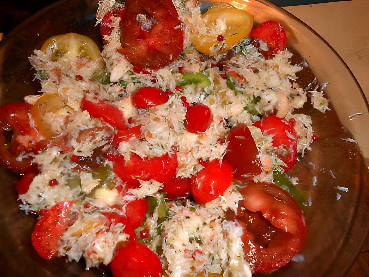 recette Tomates anciennes aux pinces de tourteaux