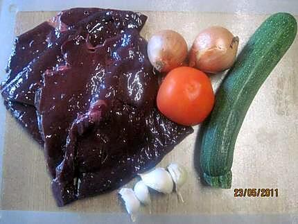 recette Foie de porc aux légumes.