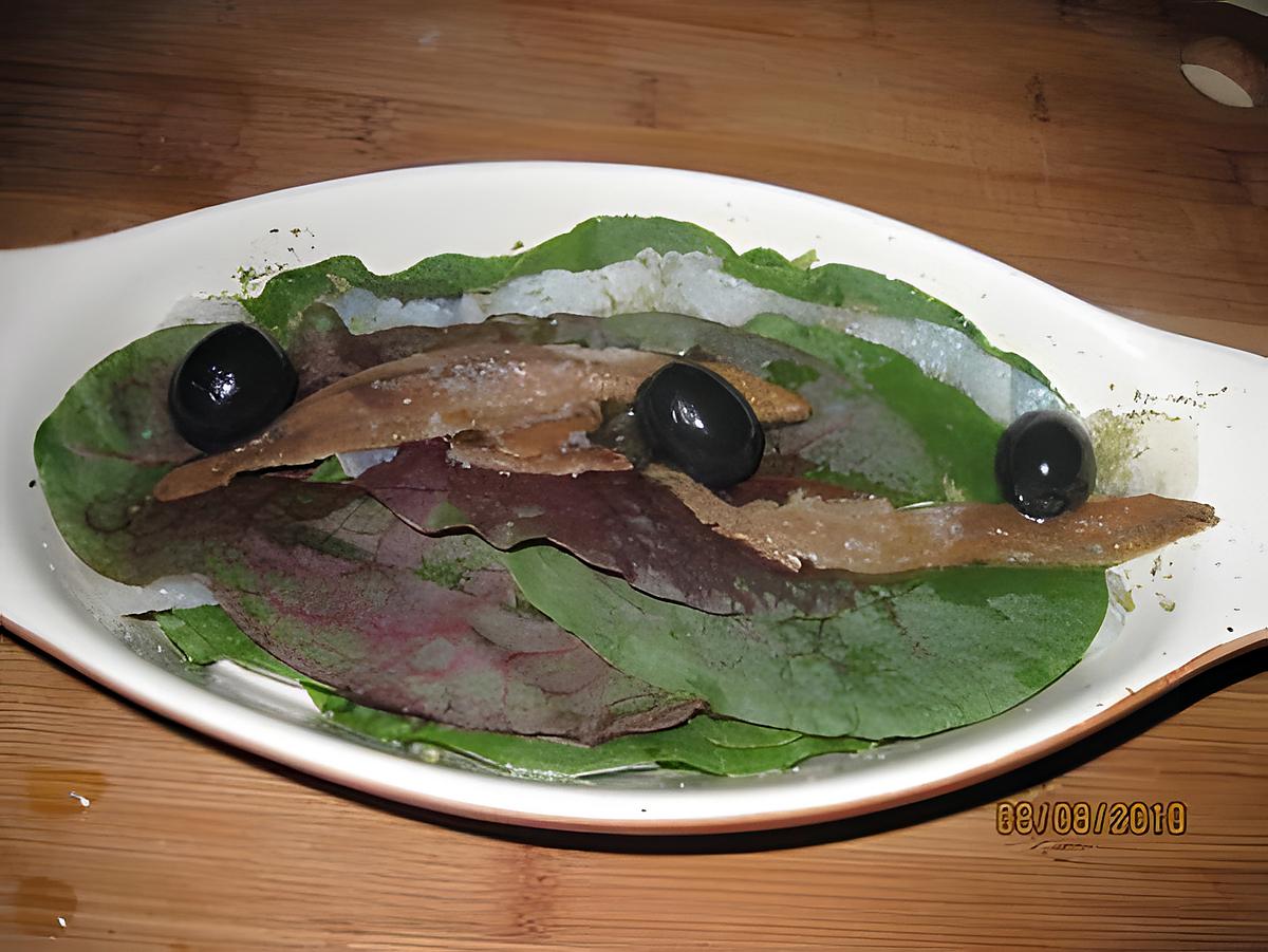 recette Filets de plie à l'oseille rouge.