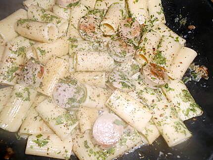 recette Rigatoni au boudin blanc