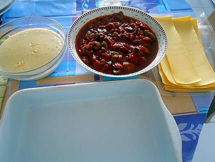 recette LASAGNE  AL SUGO  DI  FUNGHI