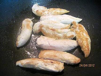 recette Riz à l'oseille et aiguilettes de poulet.