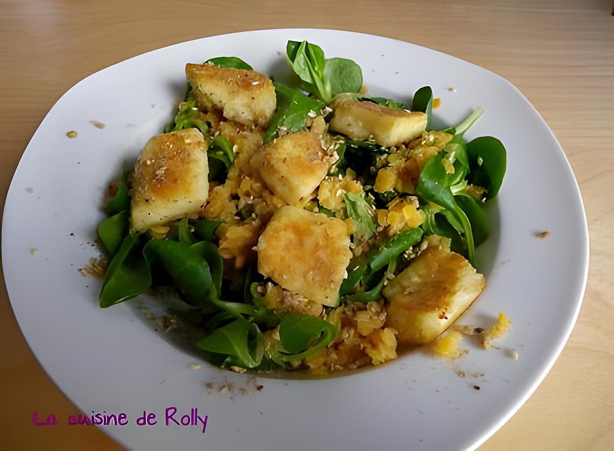 recette Salade de quenelles poêlées et lentilles corail