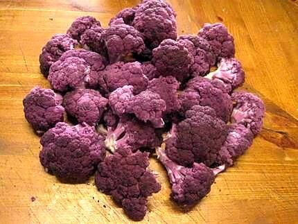 recette Chou-fleurs violet gratiné.