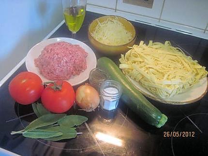 recette Tagliatelles au boeuf et légumes.