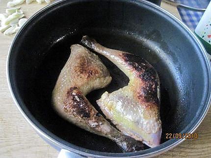 recette Cuisses de canard aux carottes et radis noirs. en WOK.