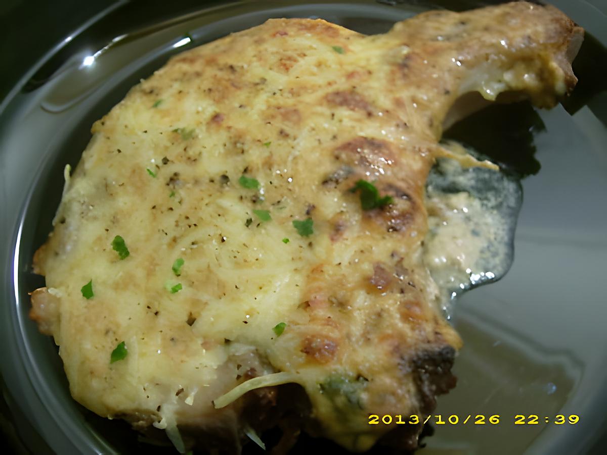 recette côtes de porc gratinées au leerdamer