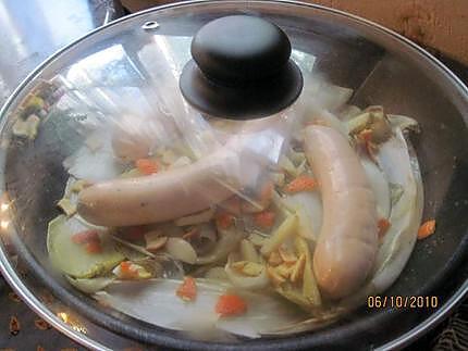 recette Boudin de saumon aux endives à l'étouffé. au WOK.