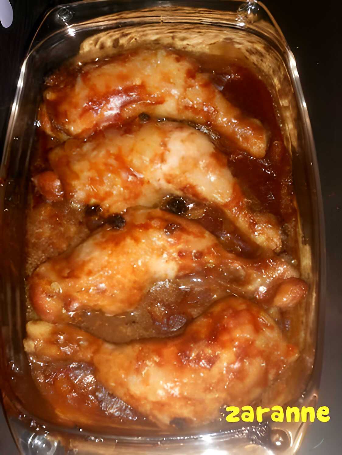 Recette de Cuisses de poulet caramelisé et sa sauce au vin