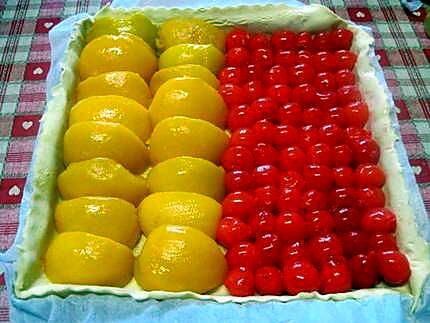 recette Tarte aux  2 fruits.