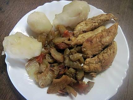 recette Aiguillettes de poulet au fenouil et topinanbours.