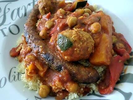 recette Couscous aux merguez - boulettes