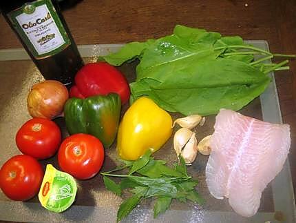 recette filet de poisson au brin de légumes ensoileillés.