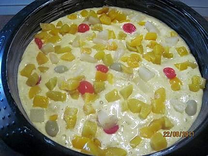 recette Gâteau au cockail de fruits.