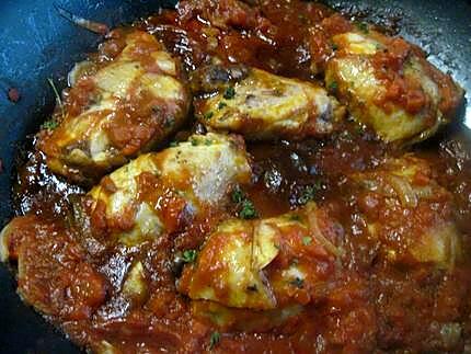 recette Pillons de poulet à la sauce tomates Massalé.