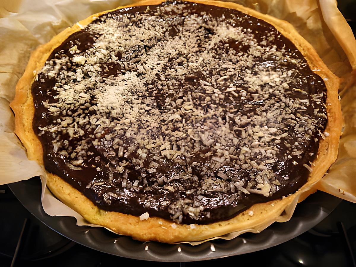 recette tarte chocolat / poires / noix de coco