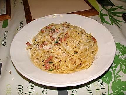 recette Spaghetti  carbonara di mia zia (spaghetti carbonara, recette de ma tante)