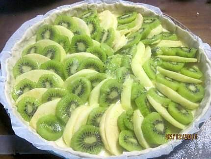 recette tarte aux  pommes et kiwis.