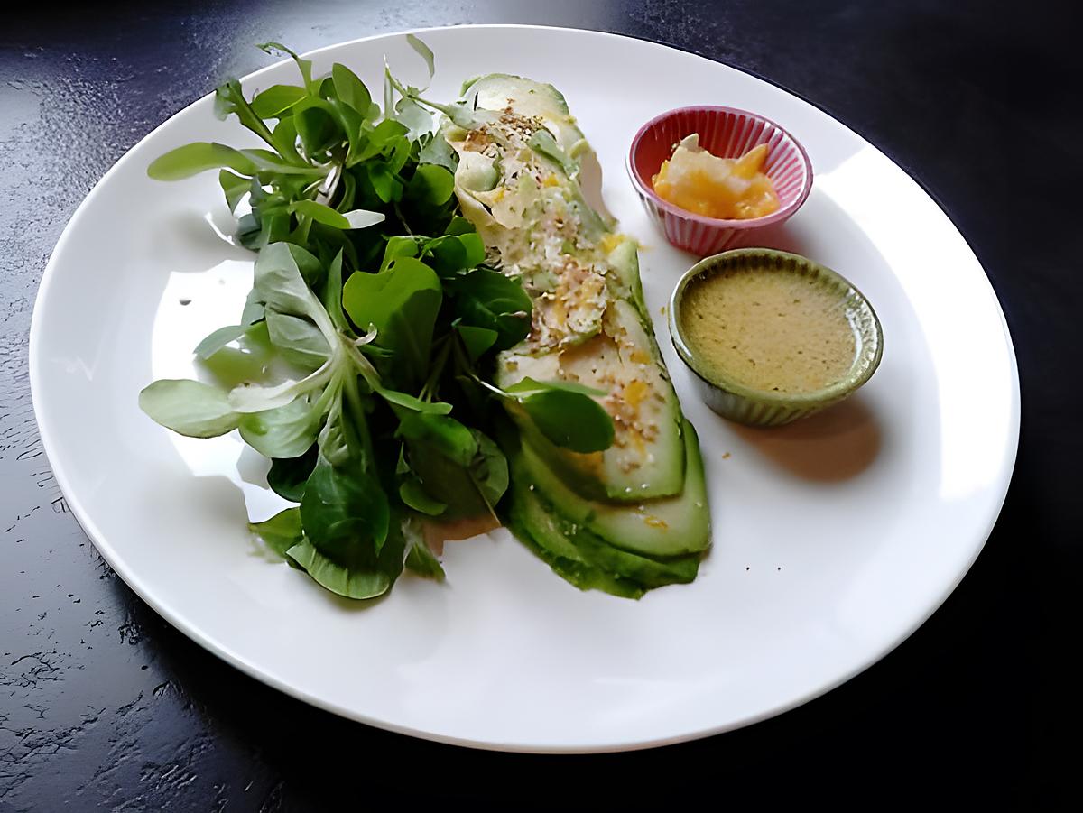 recette avocat en salade à l'orange et  citron vert