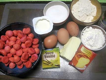 recette Gateau aux bonbons fraises , micro-ondes.