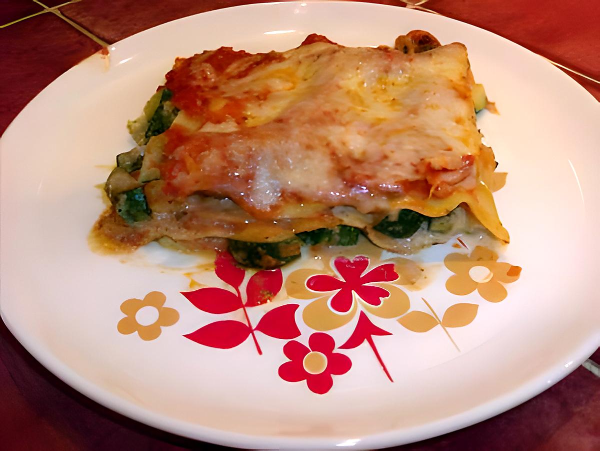 recette lasagnes aux courgettes ,sauce au chèvre et tomates basilic
