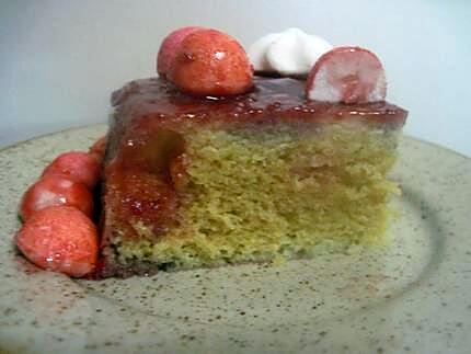 recette Gateau aux bonbons fraises , micro-ondes.