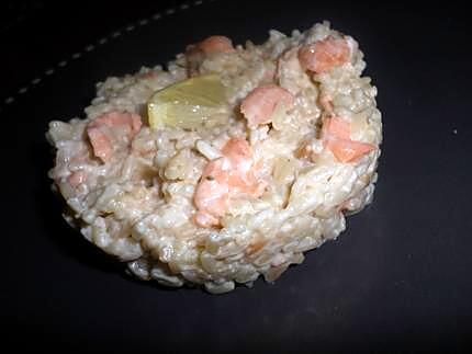 recette Risotto au saumon fumé citroné