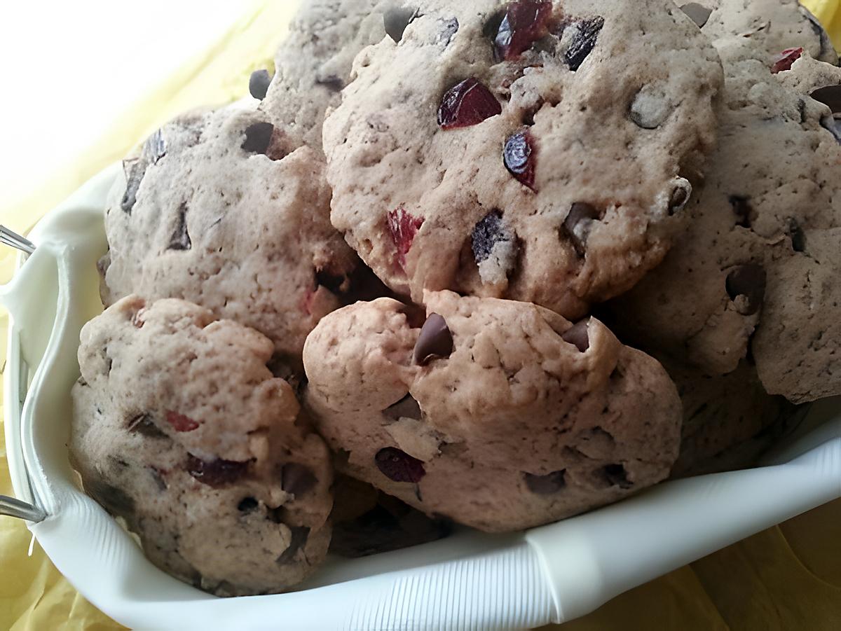 recette Cookies Moelleux aux Cranberries et Pépites de Chocolat