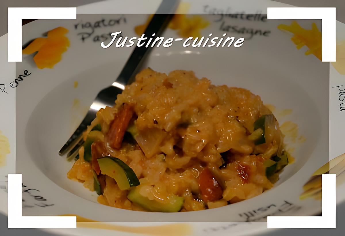 recette Risotto de chorizo aux courgettes