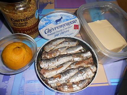 recette DINER  AVEC  TOAST : 1) RILLETTES DE  SARDINES