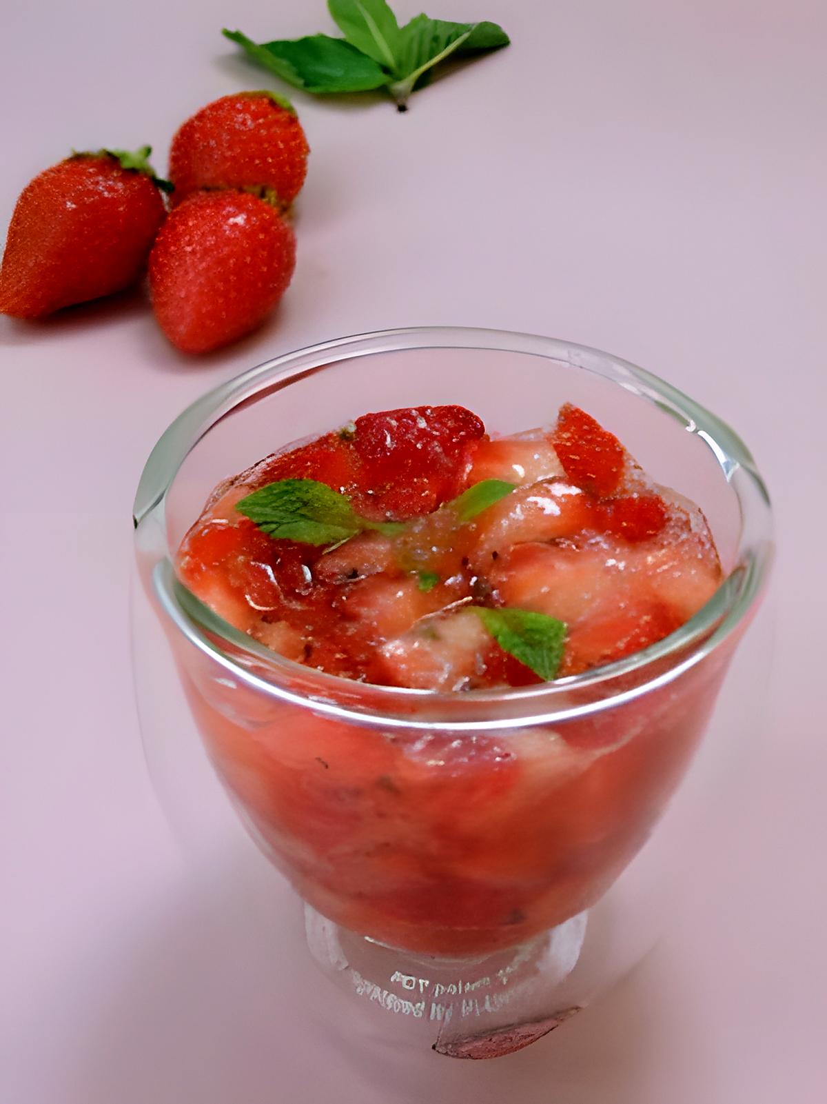 recette Fraises à la menthe et au citron caviar